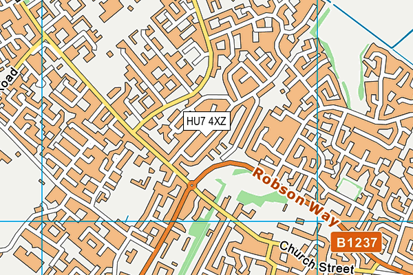HU7 4XZ map - OS VectorMap District (Ordnance Survey) HU7 4XZ map - OS VectorMap District (Ordnance Survey)