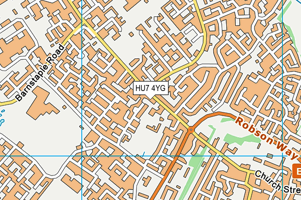HU7 4YG map - OS VectorMap District (Ordnance Survey) HU7 4YG map - OS VectorMap District (Ordnance Survey)