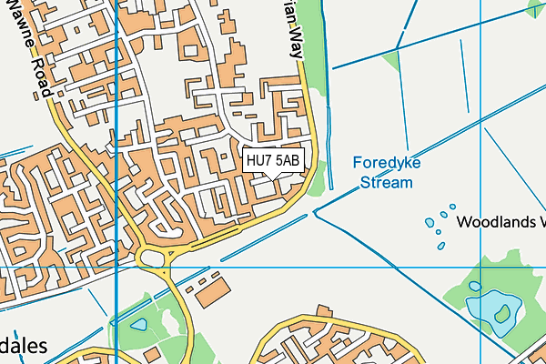 HU7 5AB map - OS VectorMap District (Ordnance Survey) HU7 5AB map - OS VectorMap District (Ordnance Survey)
