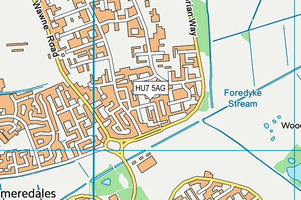 HU7 5AG map - OS VectorMap District (Ordnance Survey) HU7 5AG map - OS VectorMap District (Ordnance Survey)