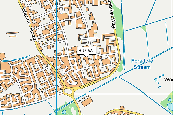 HU7 5AJ map - OS VectorMap District (Ordnance Survey) HU7 5AJ map - OS VectorMap District (Ordnance Survey)