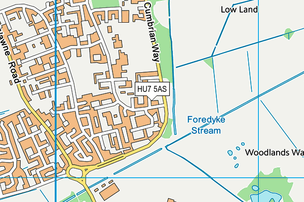 HU7 5AS map - OS VectorMap District (Ordnance Survey) HU7 5AS map - OS VectorMap District (Ordnance Survey)