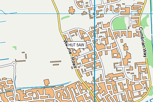 HU7 5AW map - OS VectorMap District (Ordnance Survey) HU7 5AW map - OS VectorMap District (Ordnance Survey)