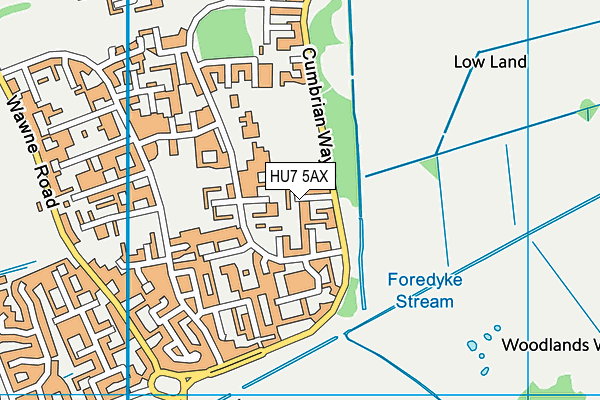HU7 5AX map - OS VectorMap District (Ordnance Survey) HU7 5AX map - OS VectorMap District (Ordnance Survey)