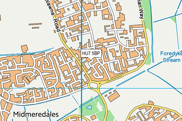 HU7 5BP map - OS VectorMap District (Ordnance Survey) HU7 5BP map - OS VectorMap District (Ordnance Survey)