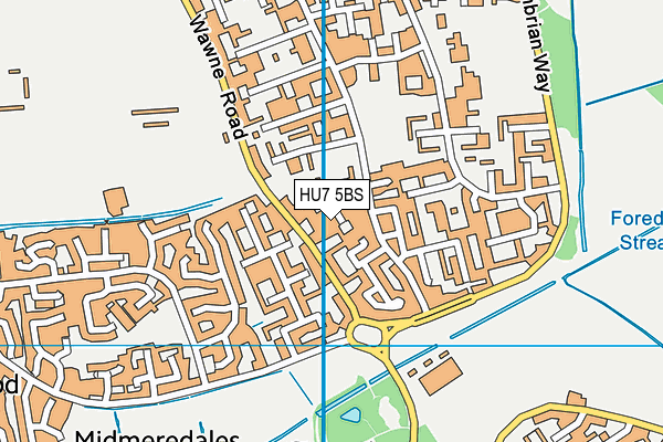HU7 5BS map - OS VectorMap District (Ordnance Survey) HU7 5BS map - OS VectorMap District (Ordnance Survey)