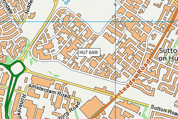HU7 6AW map - OS VectorMap District (Ordnance Survey) HU7 6AW map - OS VectorMap District (Ordnance Survey)