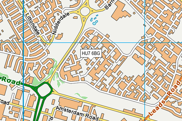 HU7 6BG map - OS VectorMap District (Ordnance Survey)