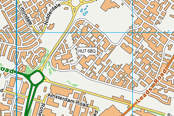 HU7 6BQ map - OS VectorMap District (Ordnance Survey)