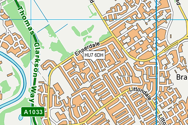 HU7 6DH map - OS VectorMap District (Ordnance Survey) HU7 6DH map - OS VectorMap District (Ordnance Survey)