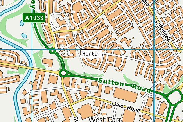 HU7 6DT map - OS VectorMap District (Ordnance Survey)