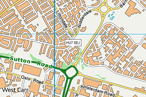 HU7 6EJ map - OS VectorMap District (Ordnance Survey)