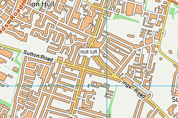 HU8 0JR map - OS VectorMap District (Ordnance Survey)