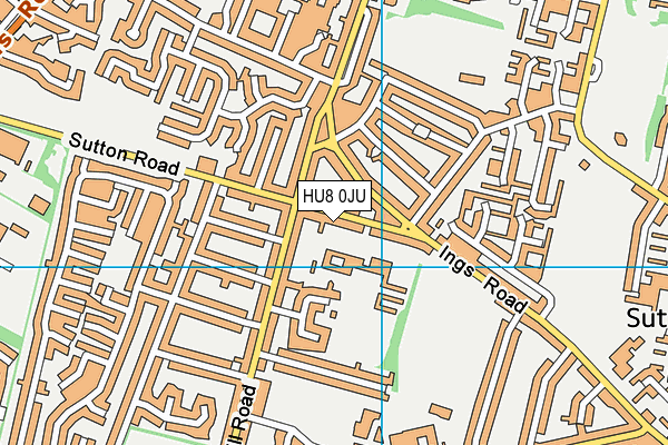 HU8 0JU map - OS VectorMap District (Ordnance Survey)