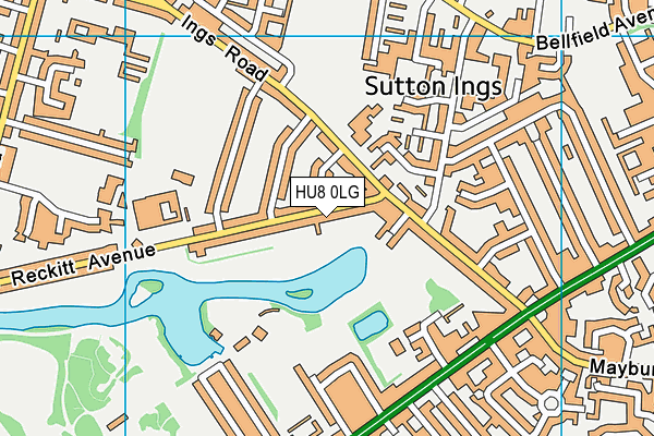HU8 0LG map - OS VectorMap District (Ordnance Survey)
