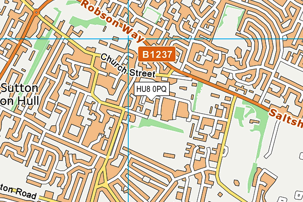 HU8 0PQ map - OS VectorMap District (Ordnance Survey)