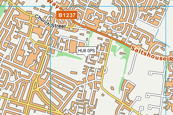HU8 0PS map - OS VectorMap District (Ordnance Survey)
