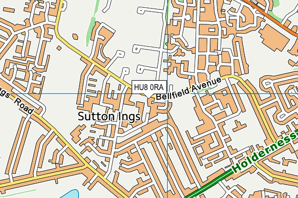 HU8 0RA map - OS VectorMap District (Ordnance Survey)