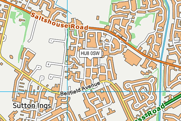 HU8 0SW map - OS VectorMap District (Ordnance Survey) HU8 0SW map - OS VectorMap District (Ordnance Survey)