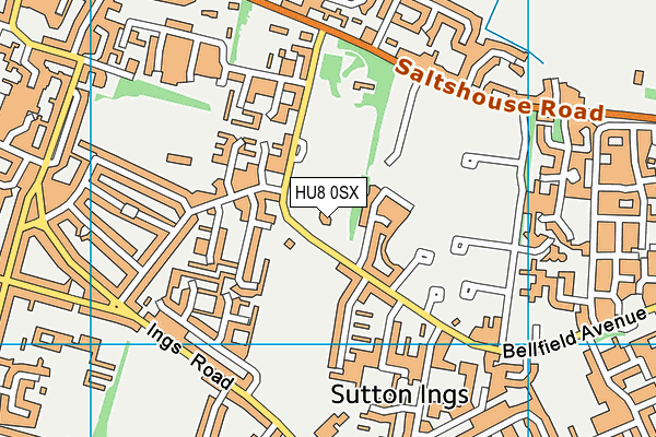 HU8 0SX map - OS VectorMap District (Ordnance Survey) HU8 0SX map - OS VectorMap District (Ordnance Survey)