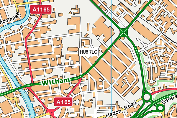 HU8 7LG map - OS VectorMap District (Ordnance Survey) HU8 7LG map - OS VectorMap District (Ordnance Survey)