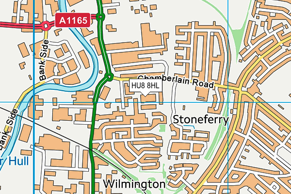 HU8 8HL map - OS VectorMap District (Ordnance Survey)