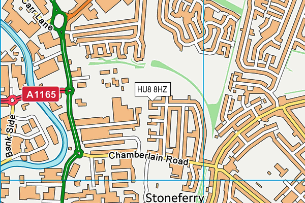 HU8 8HZ map - OS VectorMap District (Ordnance Survey)