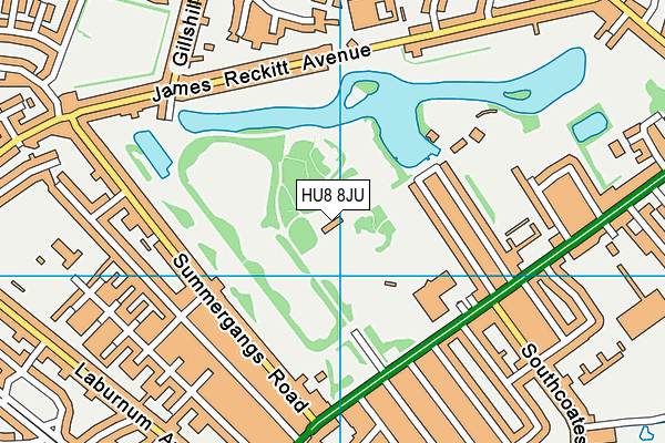 HU8 8JU map - OS VectorMap District (Ordnance Survey)