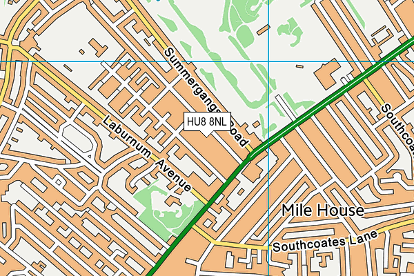 HU8 8NL map - OS VectorMap District (Ordnance Survey)