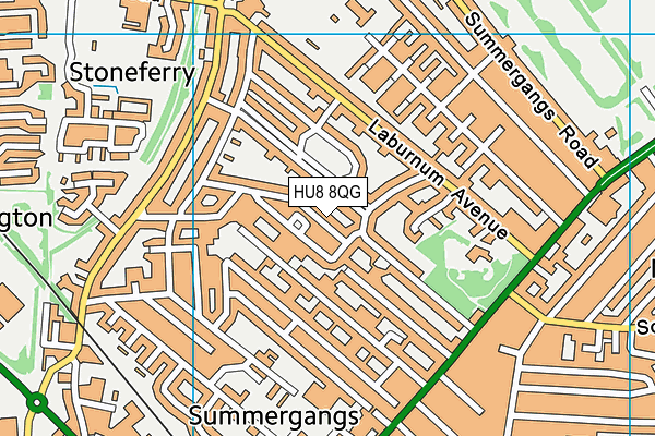 HU8 8QG map - OS VectorMap District (Ordnance Survey) HU8 8QG map - OS VectorMap District (Ordnance Survey)