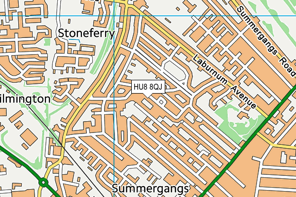 HU8 8QJ map - OS VectorMap District (Ordnance Survey) HU8 8QJ map - OS VectorMap District (Ordnance Survey)