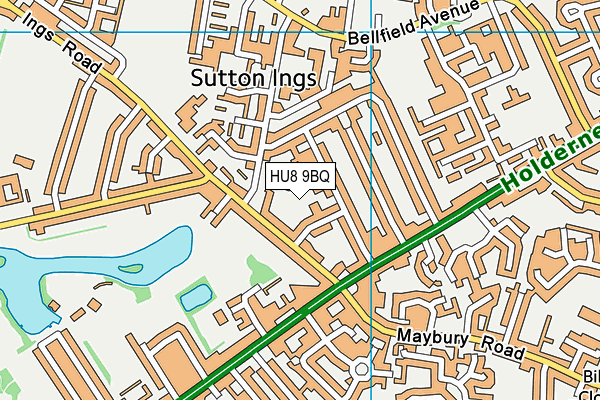 HU8 9BQ map - OS VectorMap District (Ordnance Survey) HU8 9BQ map - OS VectorMap District (Ordnance Survey)
