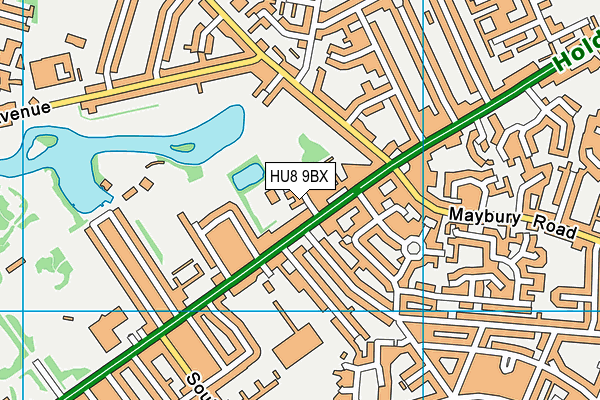 HU8 9BX map - OS VectorMap District (Ordnance Survey) HU8 9BX map - OS VectorMap District (Ordnance Survey)