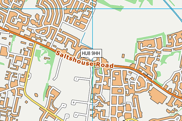 HU8 9HH map - OS VectorMap District (Ordnance Survey)