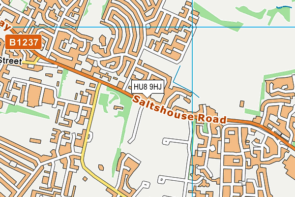 HU8 9HJ map - OS VectorMap District (Ordnance Survey)