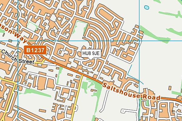 HU8 9JE map - OS VectorMap District (Ordnance Survey) HU8 9JE map - OS VectorMap District (Ordnance Survey)