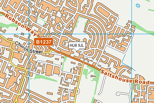 HU8 9JL map - OS VectorMap District (Ordnance Survey)