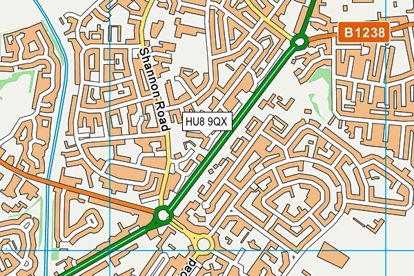 HU8 9QX map - OS VectorMap District (Ordnance Survey) HU8 9QX map - OS VectorMap District (Ordnance Survey)