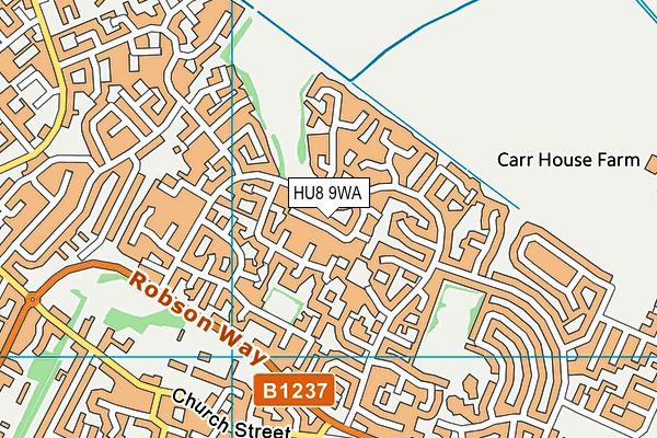 HU8 9WA map - OS VectorMap District (Ordnance Survey) HU8 9WA map - OS VectorMap District (Ordnance Survey)