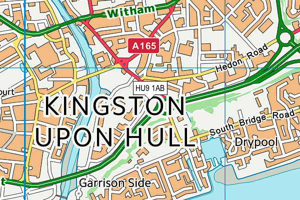 HU9 1AB map - OS VectorMap District (Ordnance Survey)