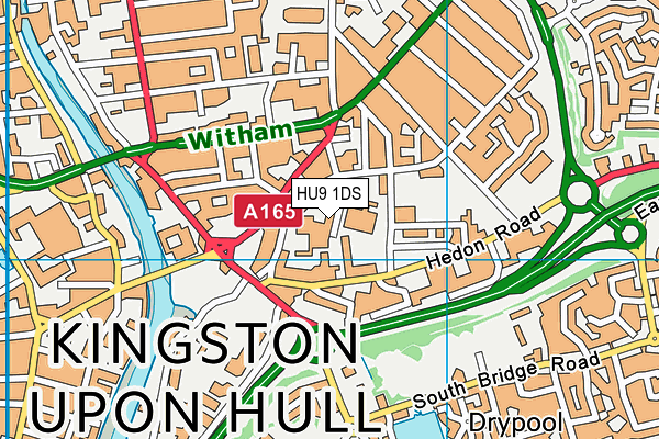 HU9 1DS map - OS VectorMap District (Ordnance Survey)