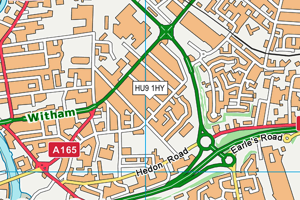 HU9 1HY map - OS VectorMap District (Ordnance Survey)