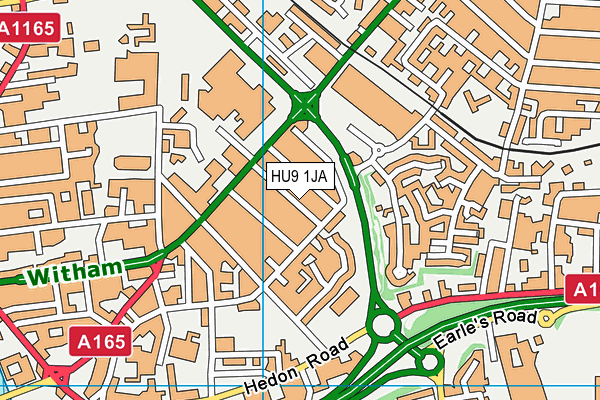 HU9 1JA map - OS VectorMap District (Ordnance Survey) HU9 1JA map - OS VectorMap District (Ordnance Survey)