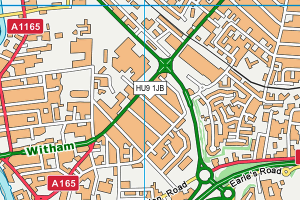 HU9 1JB map - OS VectorMap District (Ordnance Survey) HU9 1JB map - OS VectorMap District (Ordnance Survey)
