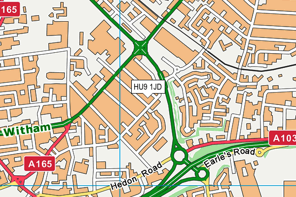 HU9 1JD map - OS VectorMap District (Ordnance Survey) HU9 1JD map - OS VectorMap District (Ordnance Survey)