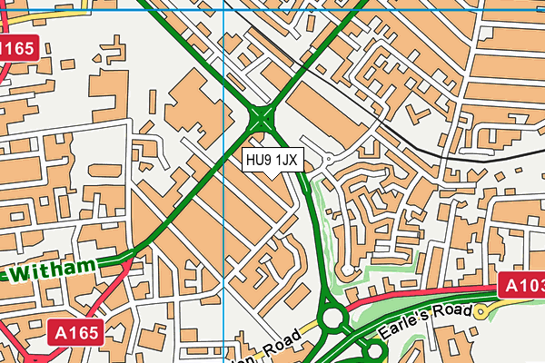 HU9 1JX map - OS VectorMap District (Ordnance Survey) HU9 1JX map - OS VectorMap District (Ordnance Survey)