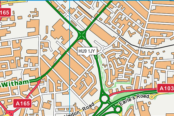 HU9 1JY map - OS VectorMap District (Ordnance Survey) HU9 1JY map - OS VectorMap District (Ordnance Survey)