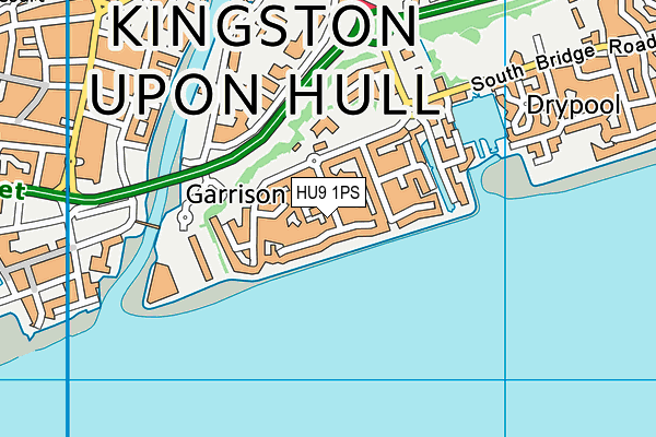 HU9 1PS map - OS VectorMap District (Ordnance Survey)