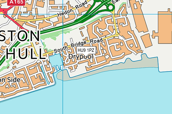 HU9 1PZ map - OS VectorMap District (Ordnance Survey)