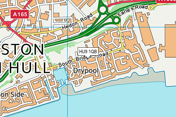 HU9 1QB map - OS VectorMap District (Ordnance Survey)